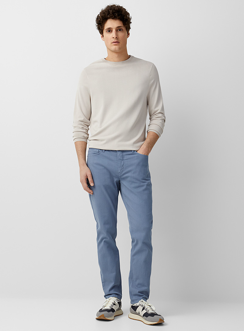 Le 31 Slate Blue Coloured organic cotton jean Stockholm fit - Slim for men