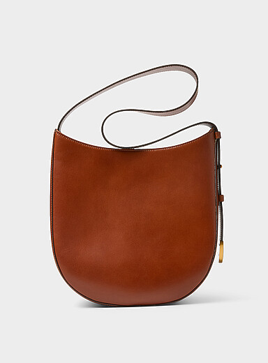 Le sac besace cuir lisse Amo caramel