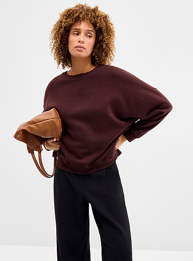 Sess&ugrave;n Chocolate/Espresso Chebbi oversized confetti sweatshirt for women
