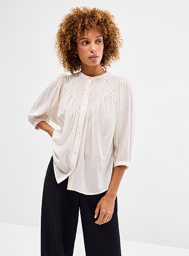 Sessun: La chemise l&eacute;g&egrave;re jours &eacute;chelle Savi Blanc cass&eacute; pour femme