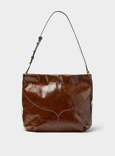 Divilio patent leather hobo bag