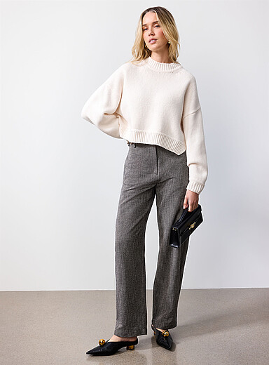 Sess&ugrave;n: Le pantalon Milando <b>Coupe : jambe ballon, taille haute</b> Gris pour femme