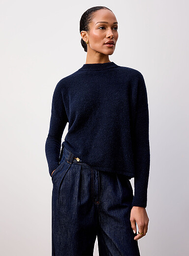 Sess&ugrave;n Navy/Midnight Blue Kunlun alpaca-wool sweater for women