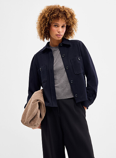 Sessun: La veste tricotine marine Theodore Bleu pour femme