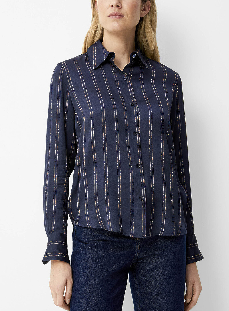 Chemisier Femme Viscose Brodé Cache-Cœur - Taille XL (46) - Violet Floral - Neuf Avec Étiquettes