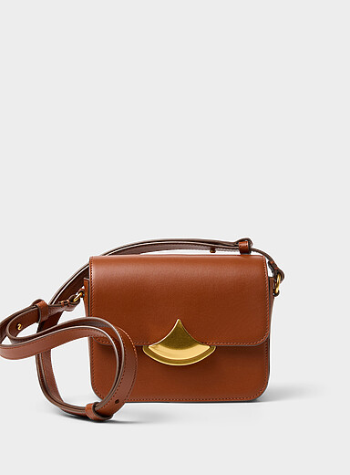 Diviluz caramel smooth leather crossbody bag