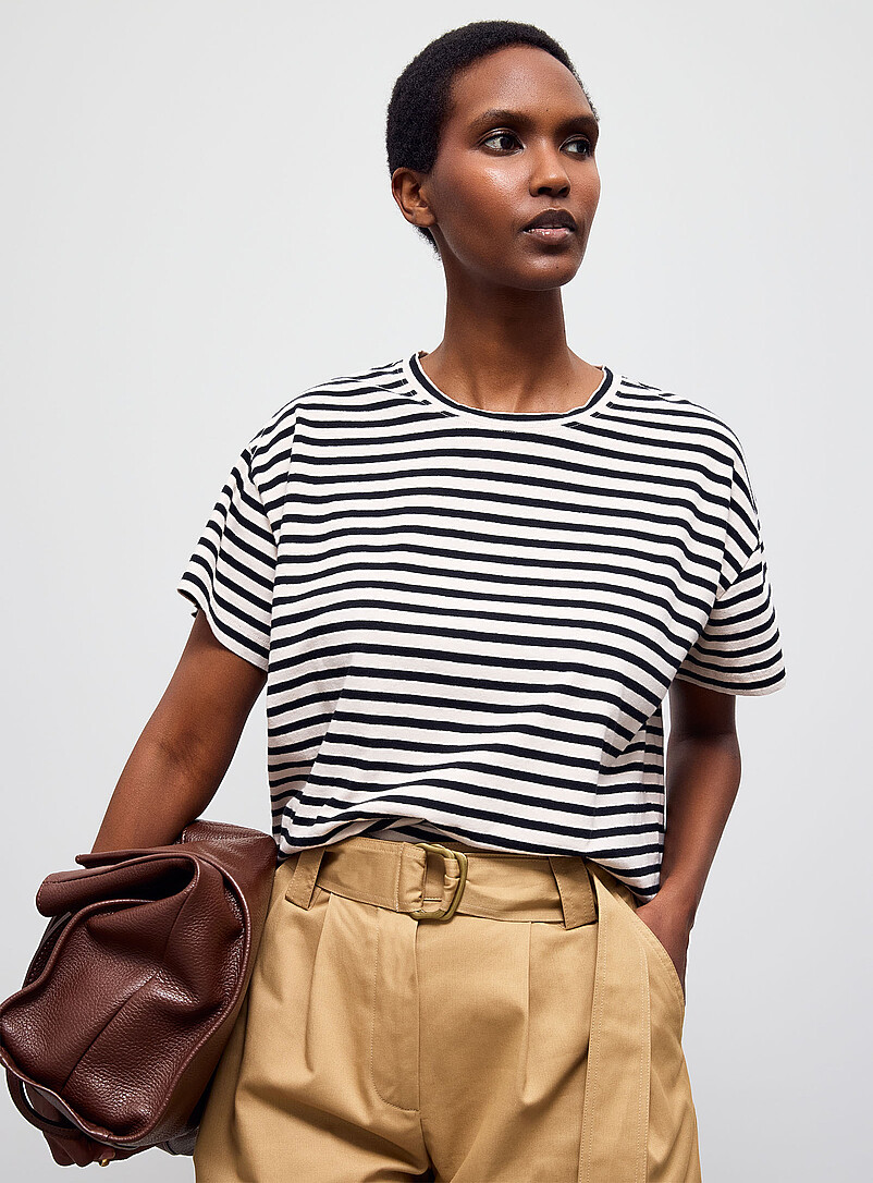 Tooli Pinstriped Boxy-Fit T-Shirt