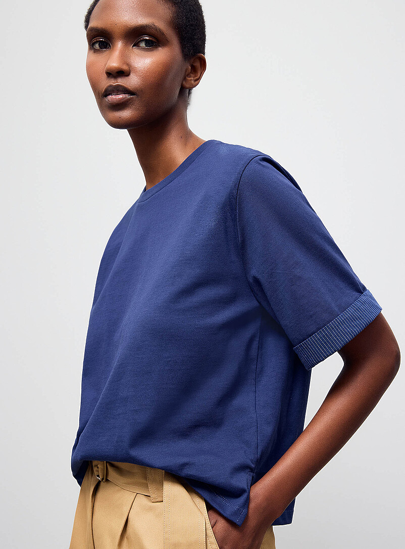 Samico Striped Cuff-Sleeve T-Shirt