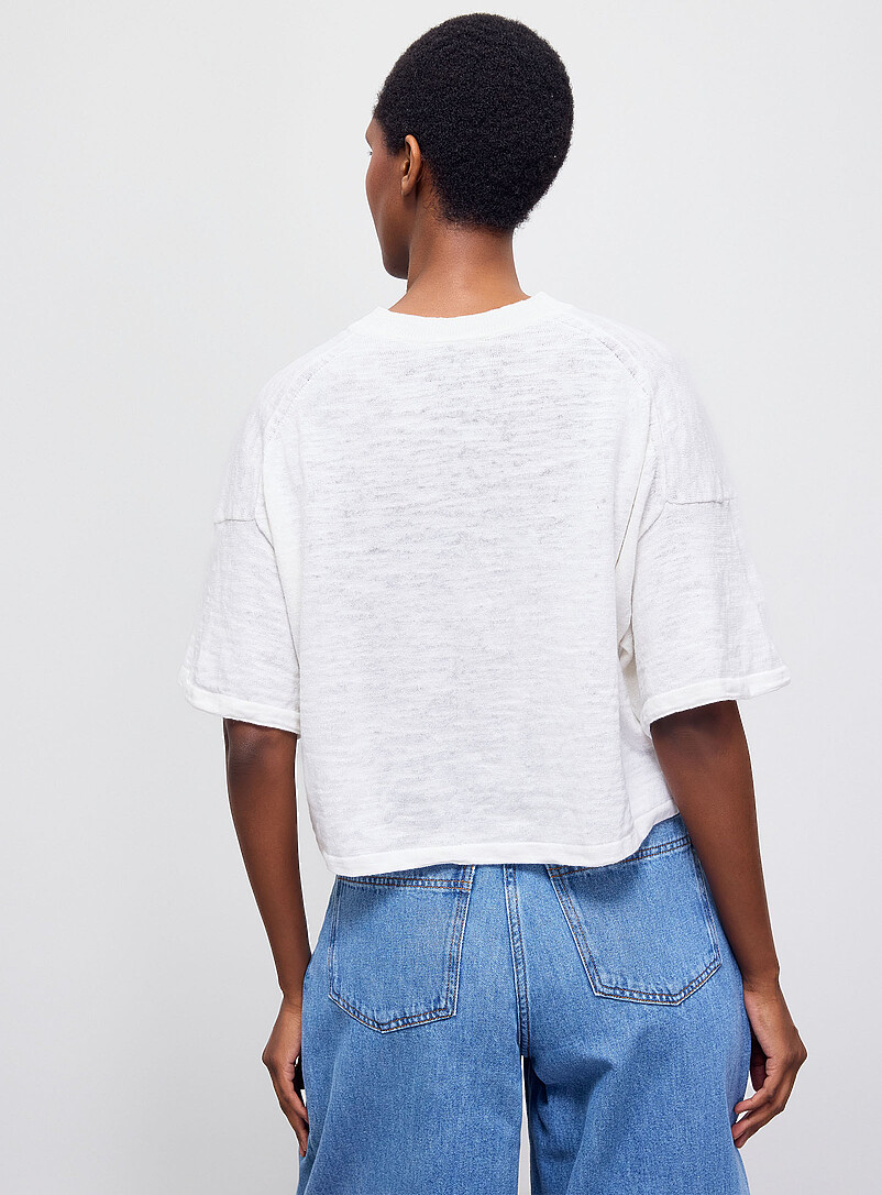 Moderno cotton and linen cropped boxy-fit sweater product image 3