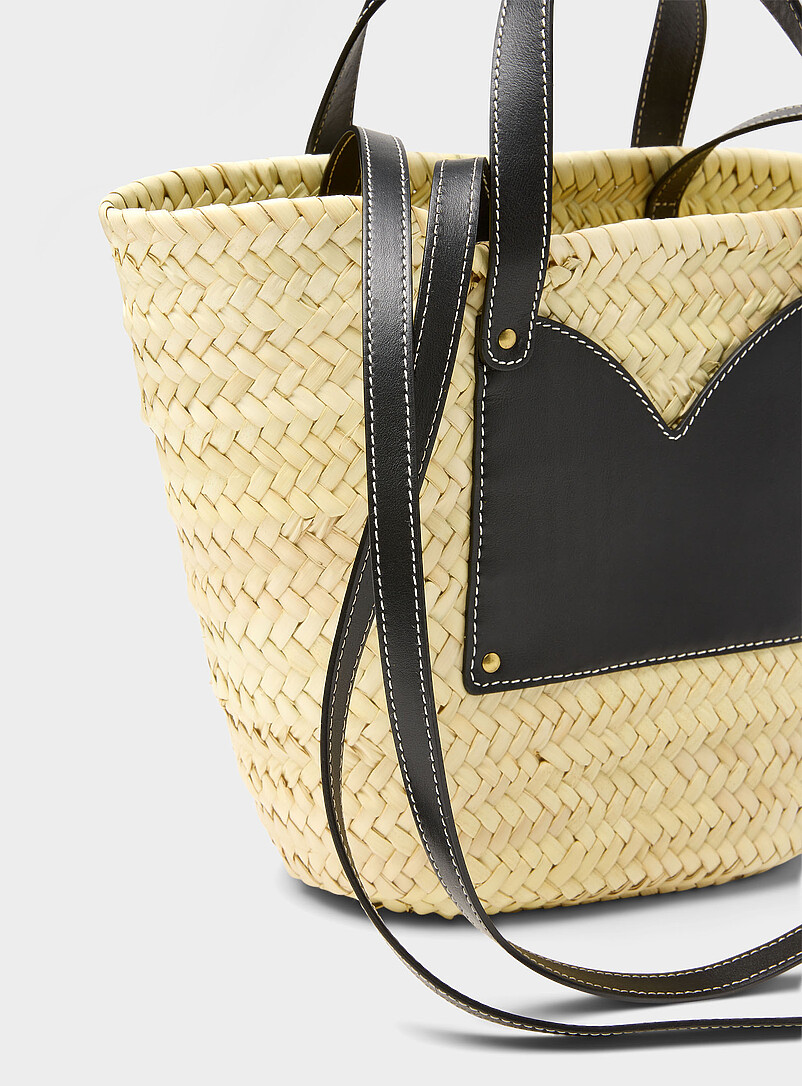 Divipa palm tree and leather mini tote bag product image 2