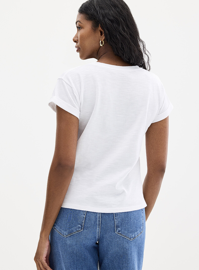 Albano cuffed sleeves slub T-shirt product image 2