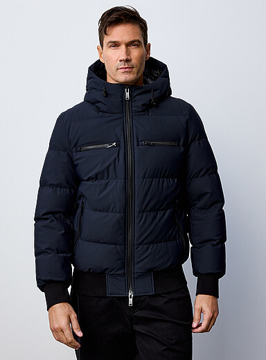 Moose Knuckles: Le bomber matelass&eacute; Soho Bleu marine - Bleu nuit pour homme