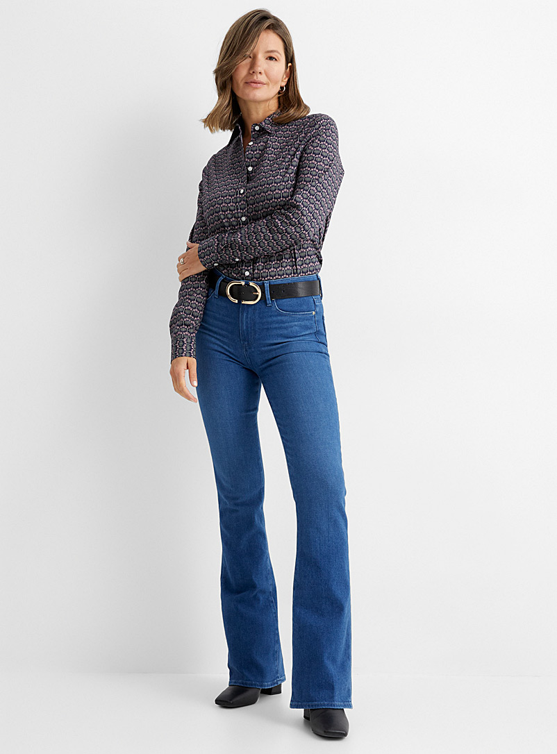 Paige: Le jean semi-évasé Laurel Canyon indigo moyen Bleu pour femme