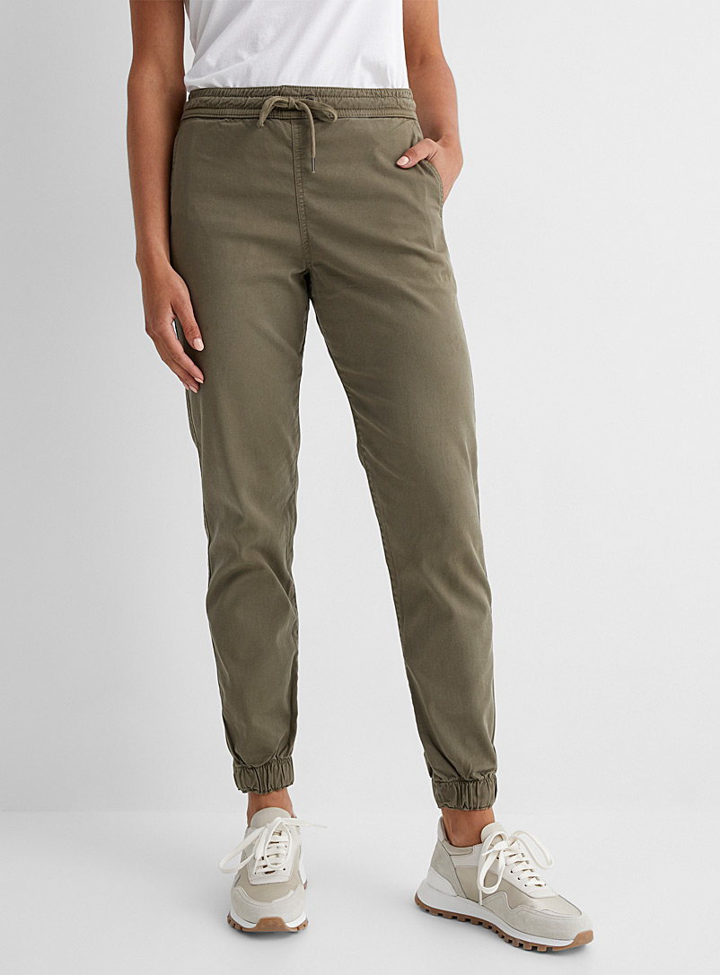 DU/ER Lime Green Stretch chino joggers for women