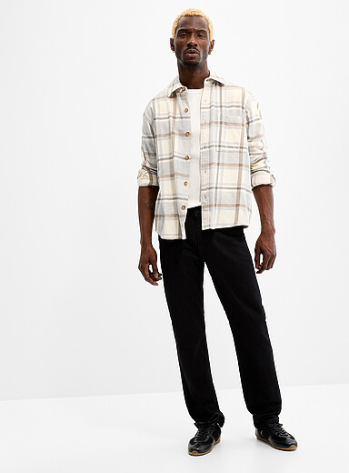 DUER Black Fleece-lined Tech black jean <b>Straight fit</b> for men