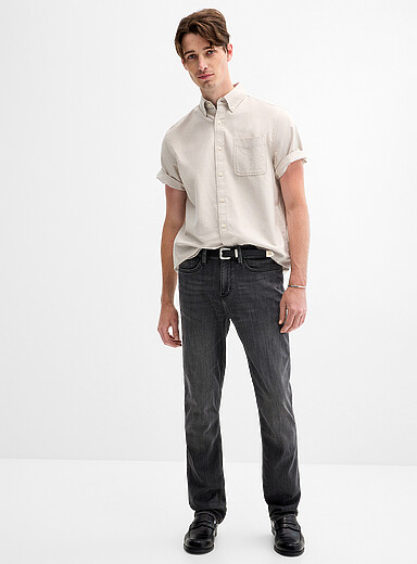 DUER Slate Grey Faded-black Performance jean <b>Straight, slim fit</b> for men