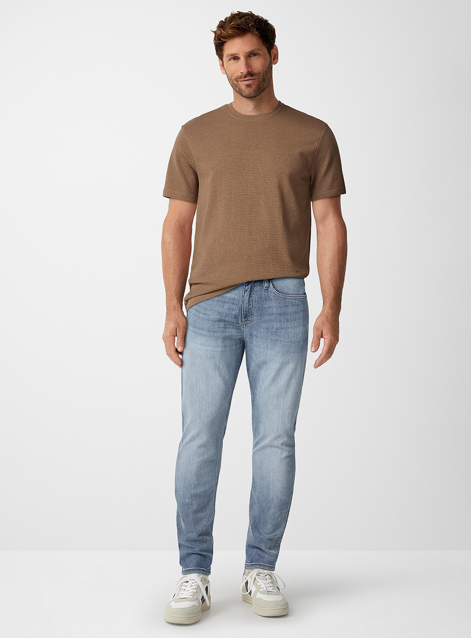 Duer Bleached-blue Performance Jean Slim Fit In Baby Blue