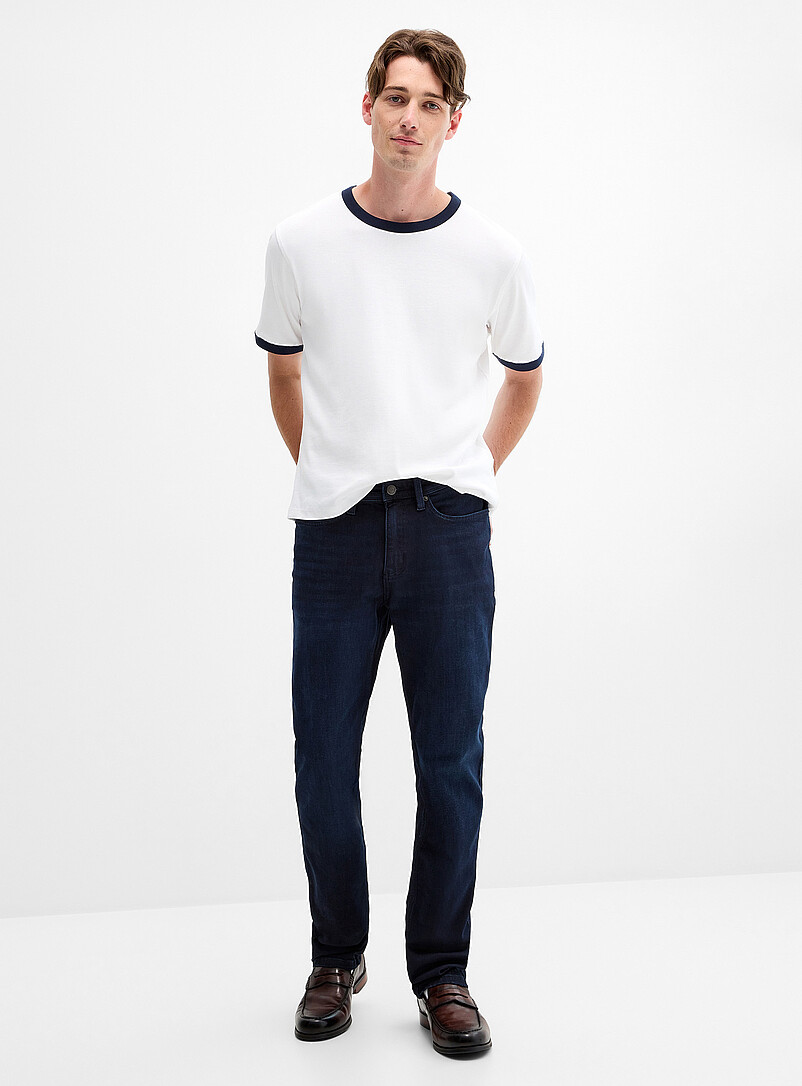 Performance deep-indigo jean Straight, slim fit product image (primary)