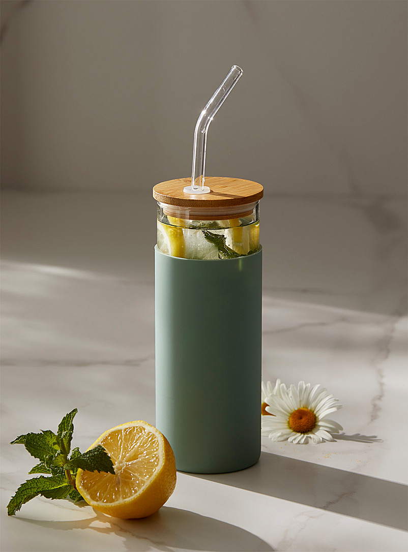 Ladelle: La tasse à smoothie silicone et bambou Vert pâle-lime