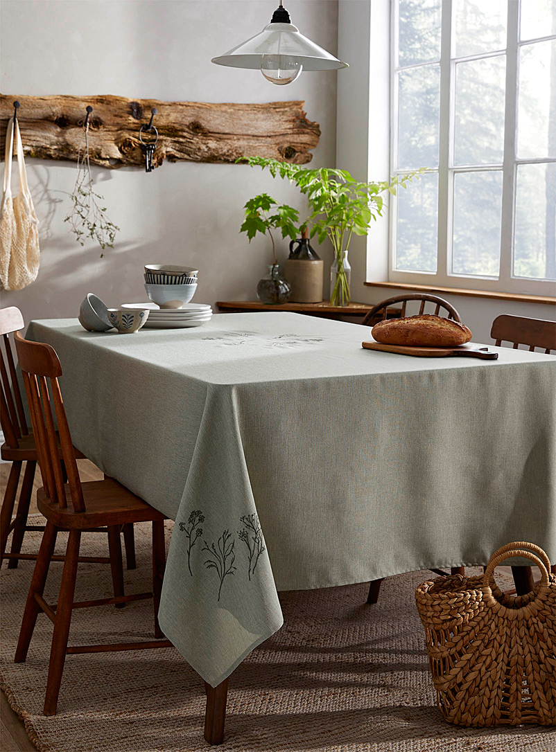 Simons Maison Patterned Green Dried flowers tablecloth