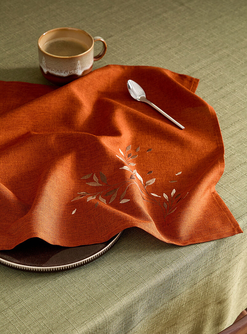 Fall Harvest Embroidered Napkin