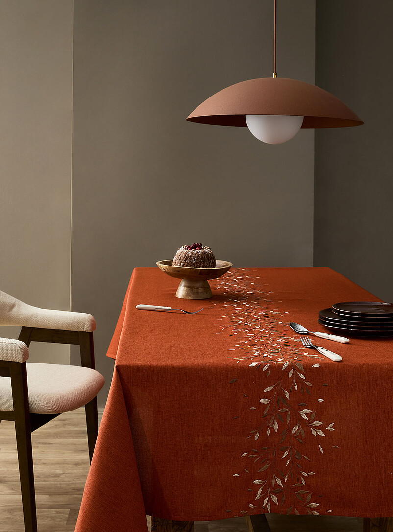 Fall harvest embroidered tablecloth product image (primary)