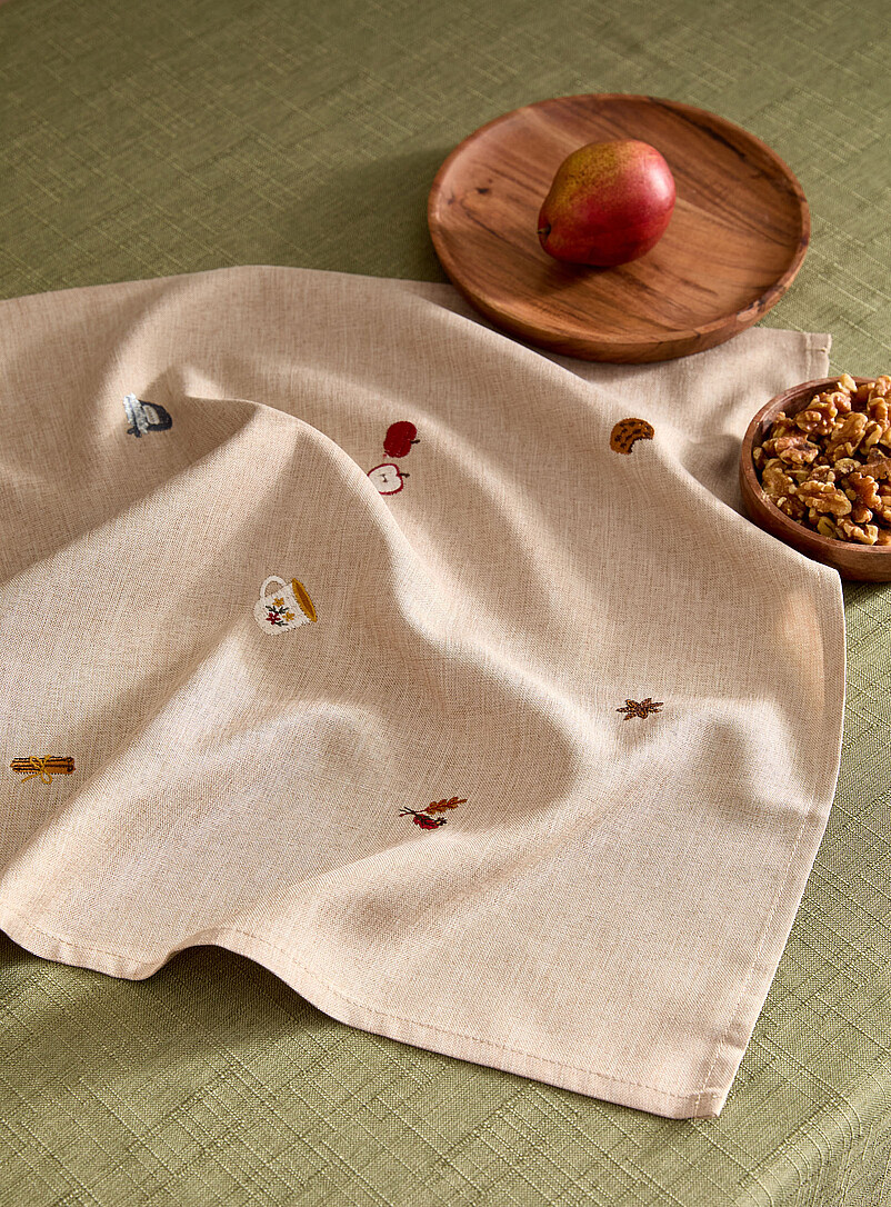 Fall Season Embroidered Napkin