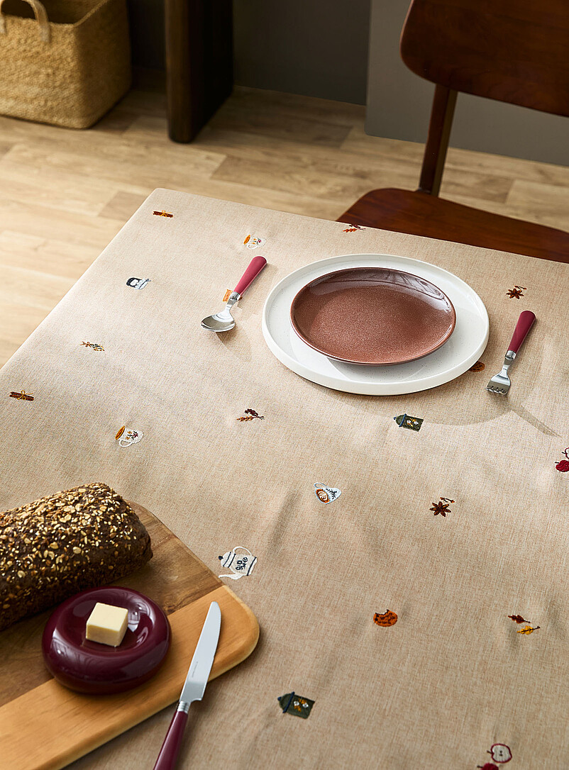 Fall season embroidered tablecloth product image (primary)