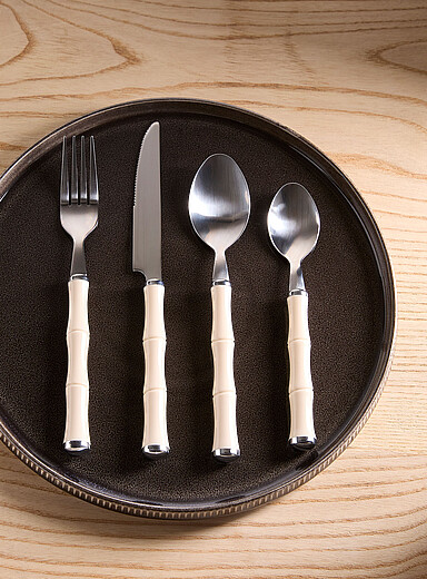 Bamboo-style utensils Set of 16