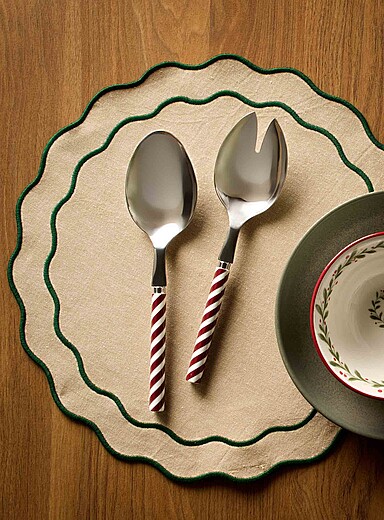 Candy cane salad utensils Set of 2 <b>Christmas Collection</b>