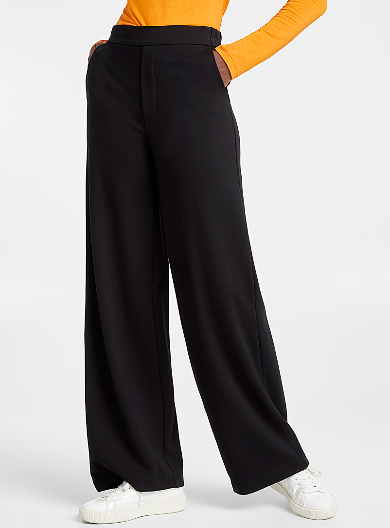Structured jersey wide-leg pant | Icône 