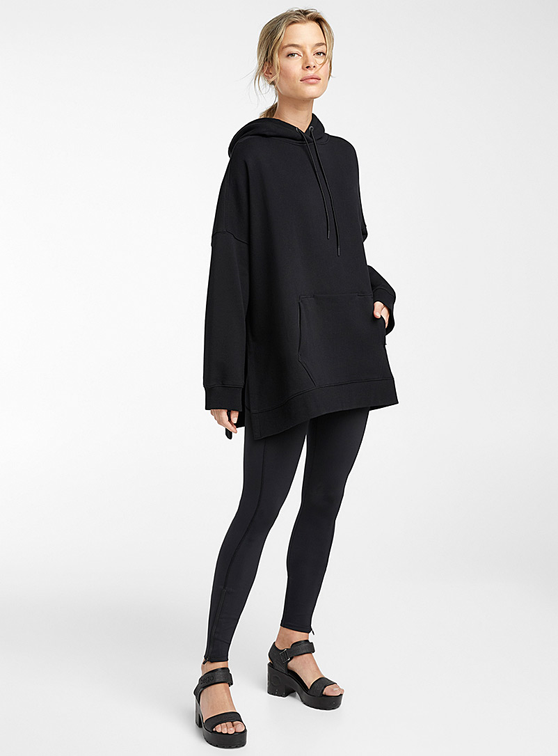 Icône Black Oversized organic cotton hoodie for women