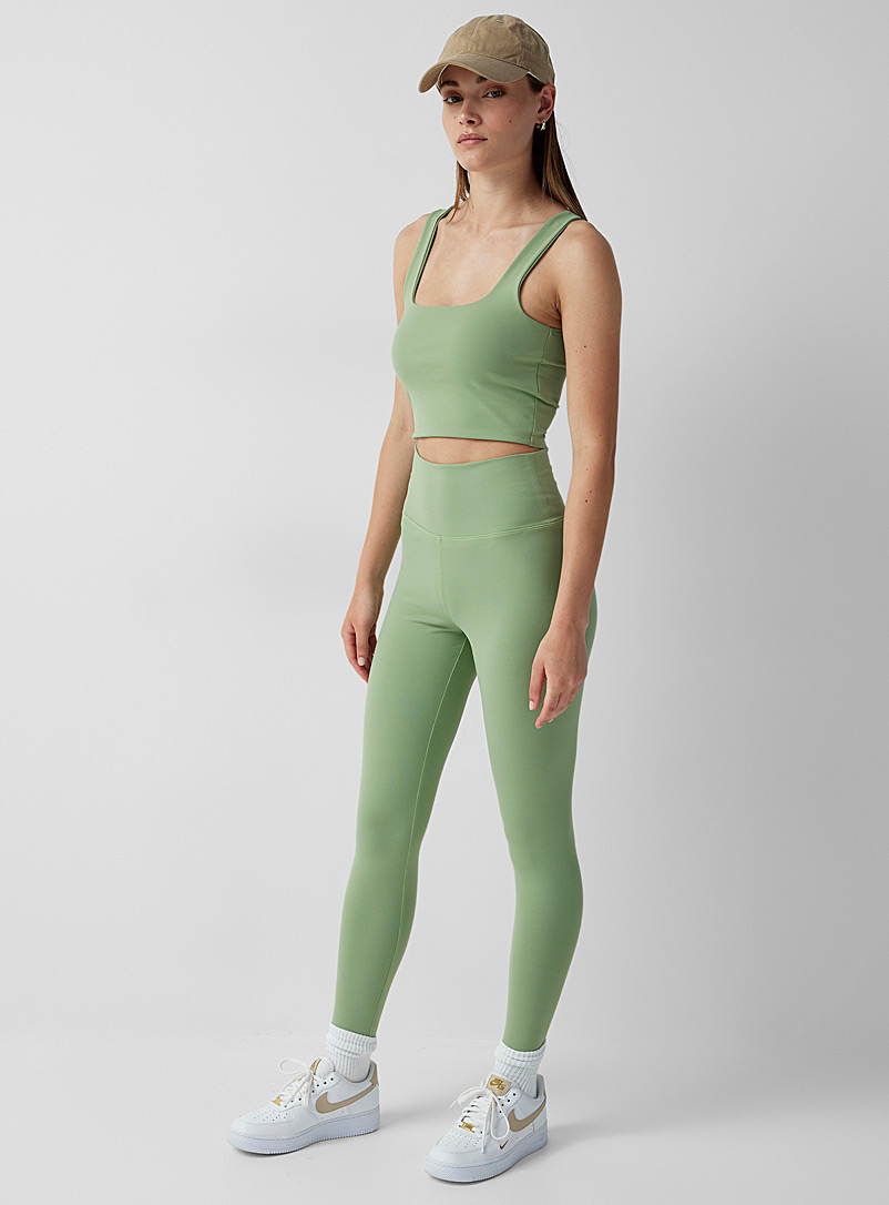 Twik Patterned Green Stretch nylon legging for women