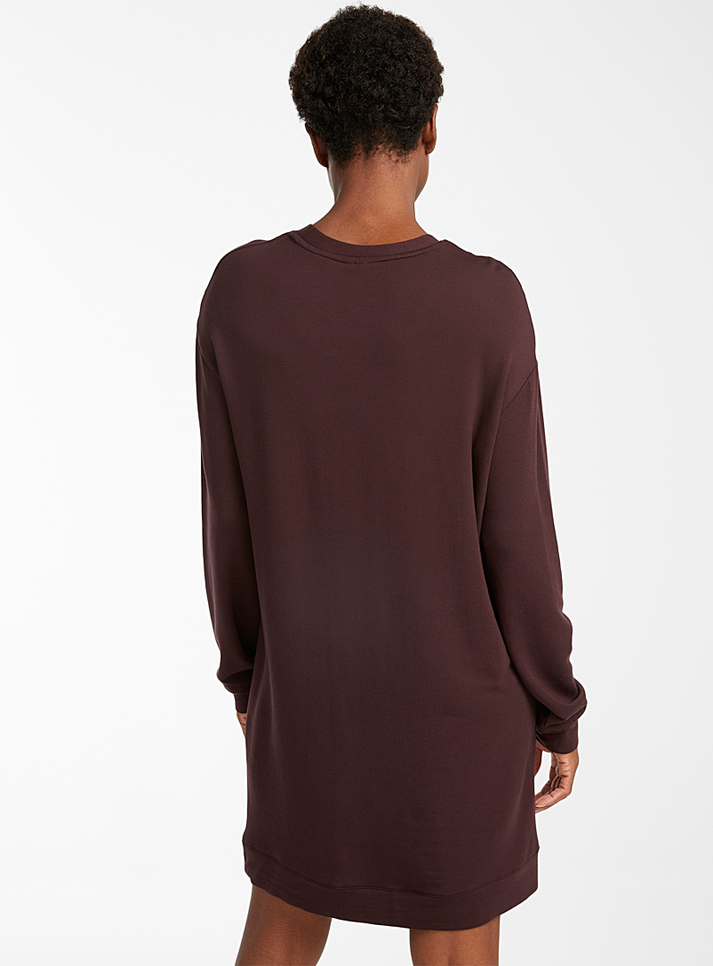 Miiyu Dark Brown Ultra soft sweatshirt nightgown for women
