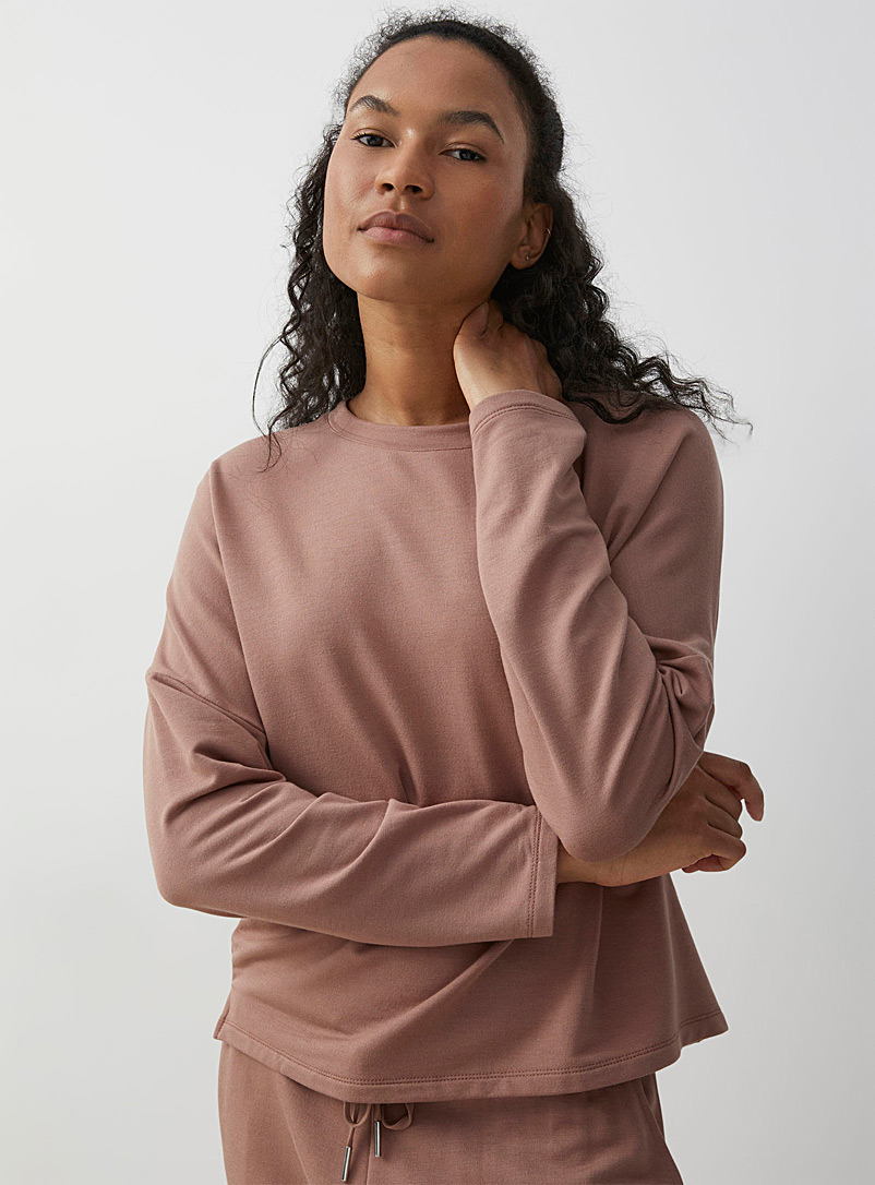 Miiyu Brown Ultrasoft modal lounge sweater for women
