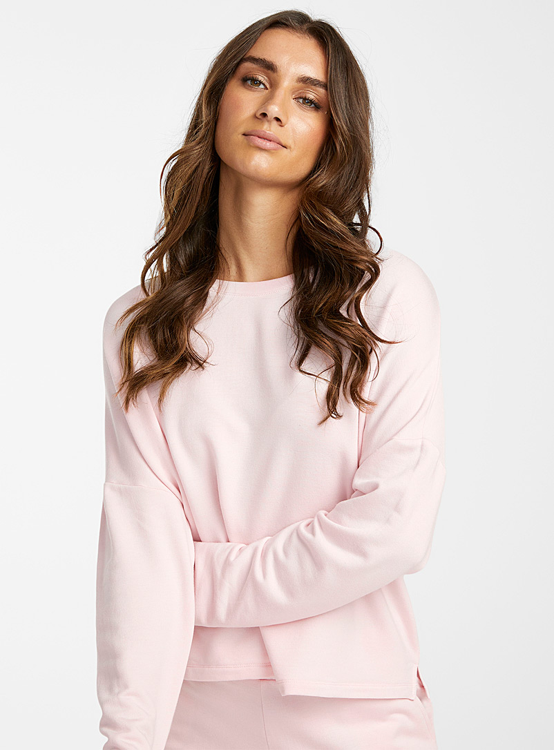 Miiyu Pink Ultrasoft modal lounge sweater for women