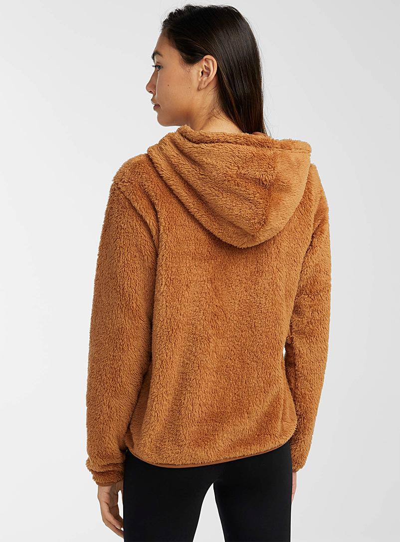 Miiyu x Twik Brown Ultra-plush zipped jacket for women