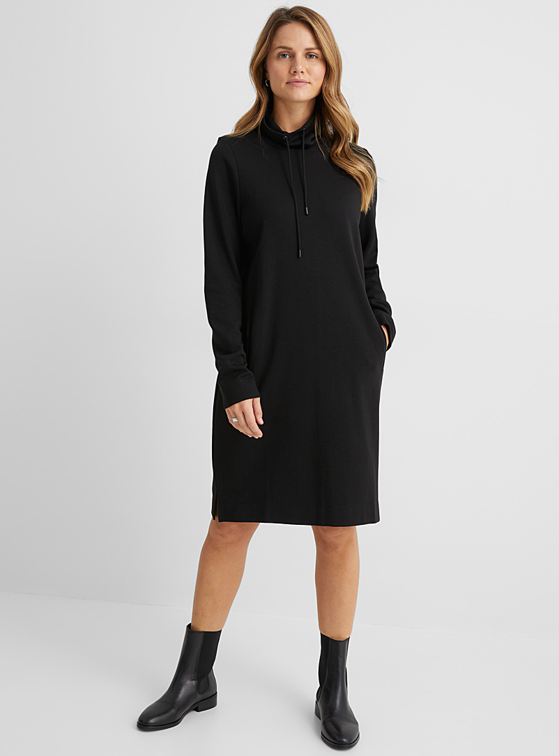 Contemporaine: La robe jersey col cordon Noir pour femme