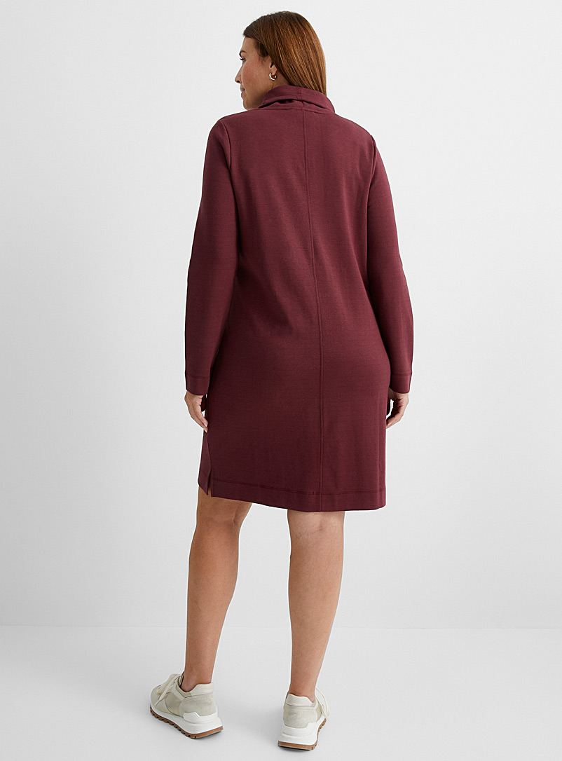 Contemporaine: La robe jersey col cordon Rouge moyen-framboi-ceris pour femme