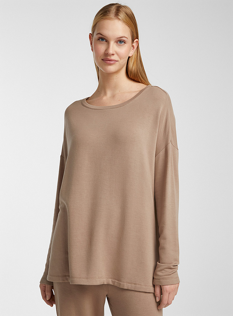 Simons x Le Germain Hôtels Light Brown Earthy-hued lounge sweater for women