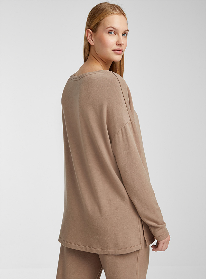 Simons x Le Germain Hôtels Light Brown Earthy-hued lounge sweater for women