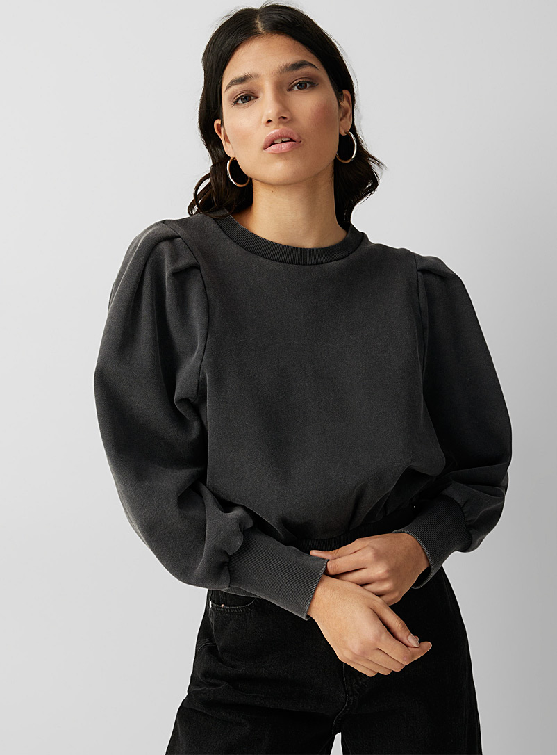 Icône Oxford Organic cotton puff-sleeve sweater for women