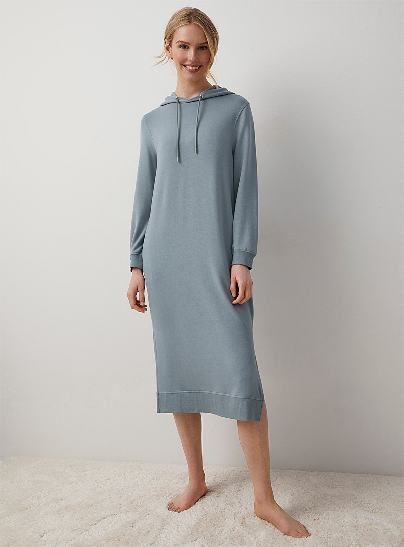 Miiyu Teal Ultra-soft TENCEL™ modal lounge dress for women