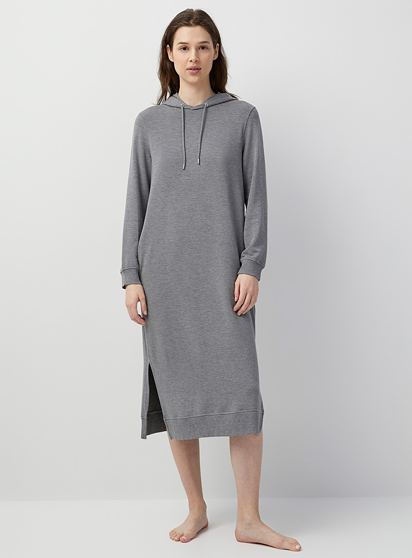 Miiyu Dark Grey Ultra-soft TENCEL™ modal lounge dress for women
