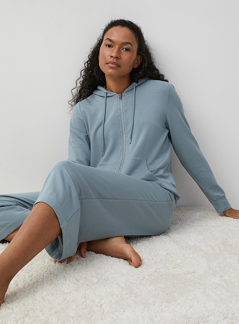 Miiyu: La veste à capuche douceur suprême en modal Sarcelle-turquoise-aqua pour femme