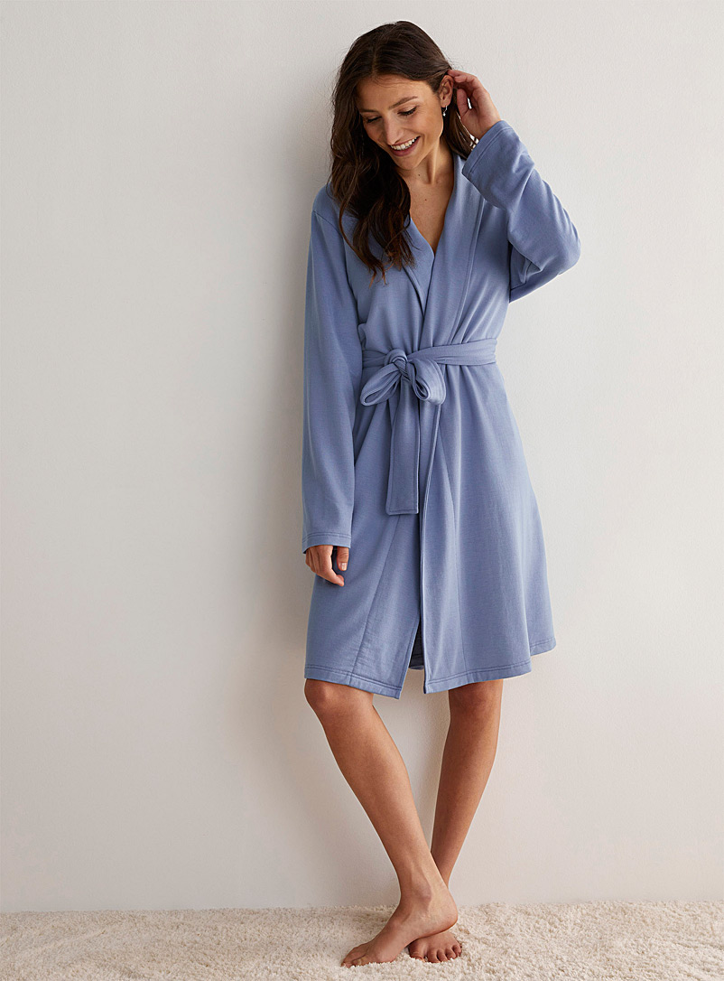 Miiyu Blue Minimalist modal robe for women