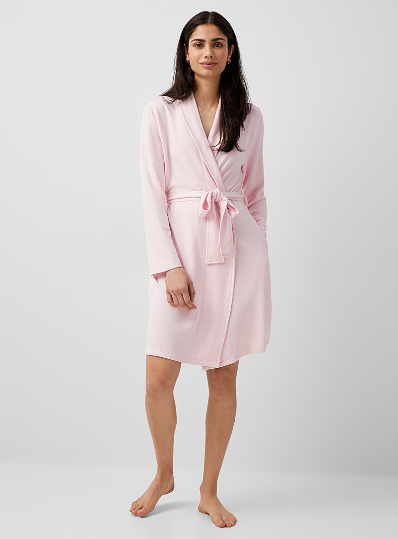Miiyu Pink Minimalist modal robe for women