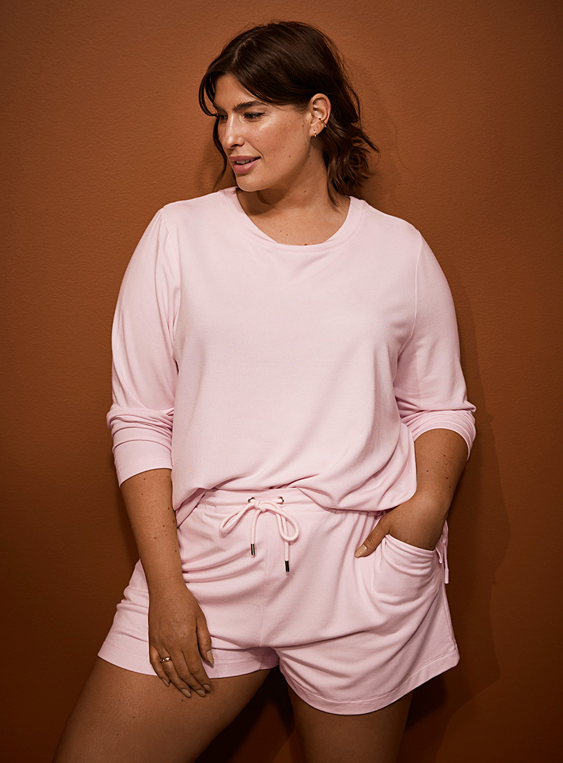 Miiyu Pink Ultra-soft modal sweater Plus size for women