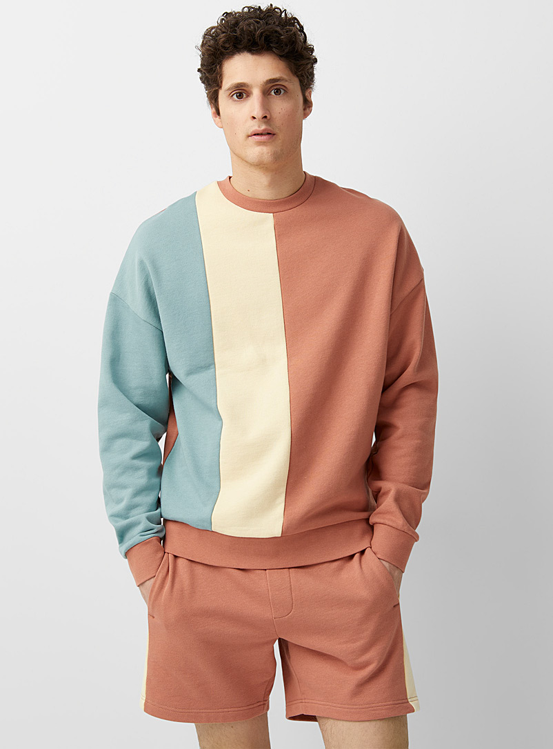 Le 31 Copper Block stripe sweatshirt for men