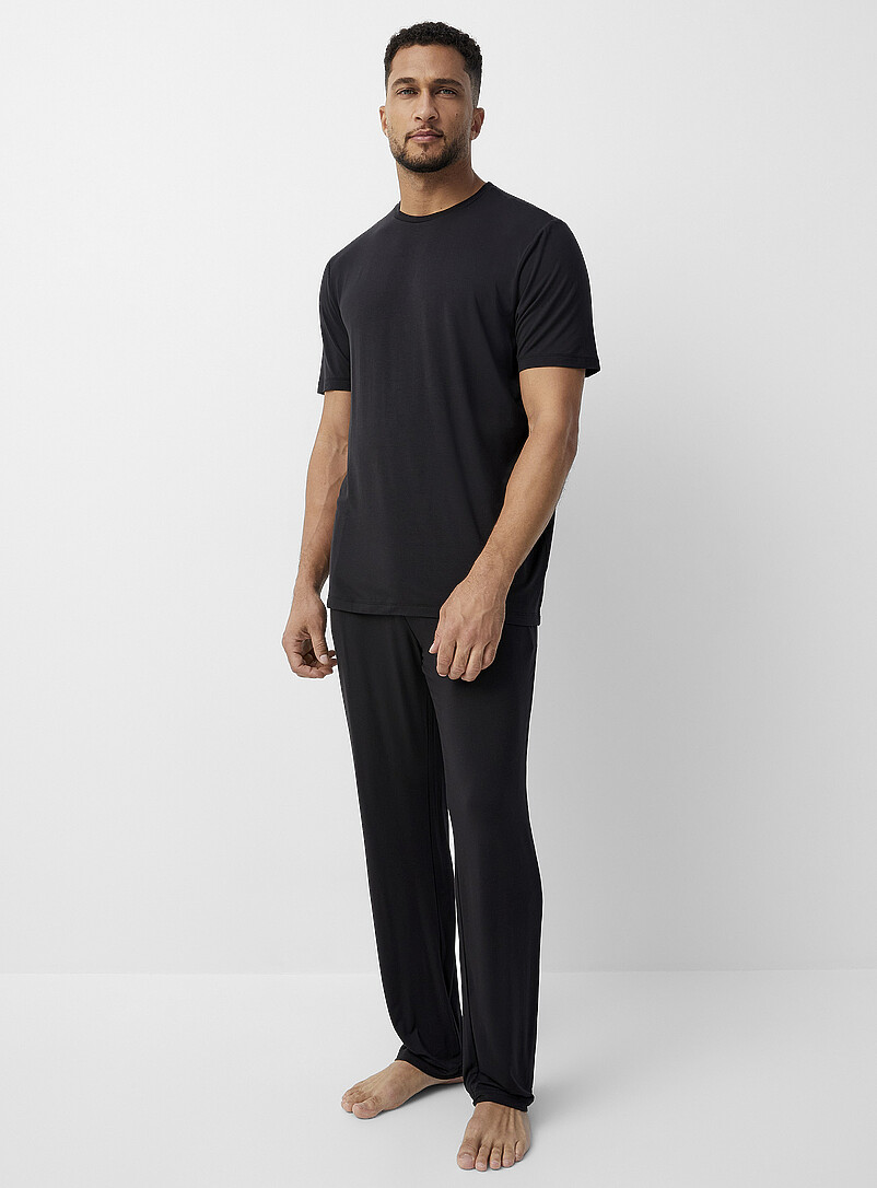 Le 31: Le t-shirt modal TENCEL<sup>MC</sup> uni Vert bouteille - Sapin pour homme